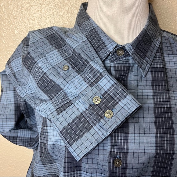 John Varvatos Men’s Plaid Long Sleeve Collar Button Down - Picture 3 of 5